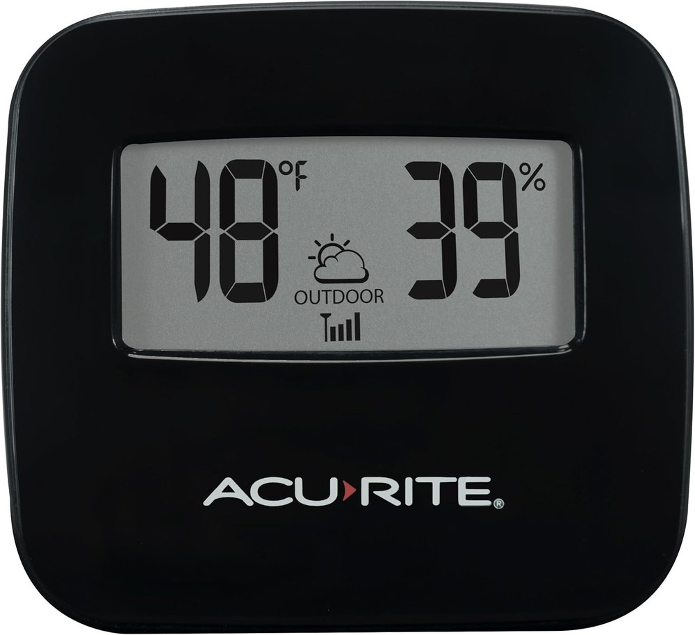 Effortless Wireless Indoor/Outdoor Thermometer with Quick Response Time, Black