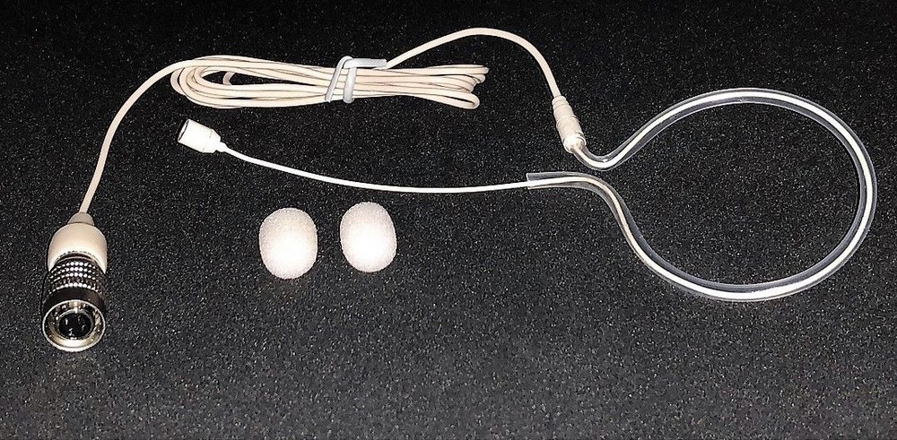 Single Earhook Headset Microphone w/ 4 pin mini XLR for Audio Technica Wireless