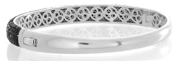Sterling Silver Pave Black Spinel Bangle Bracelet