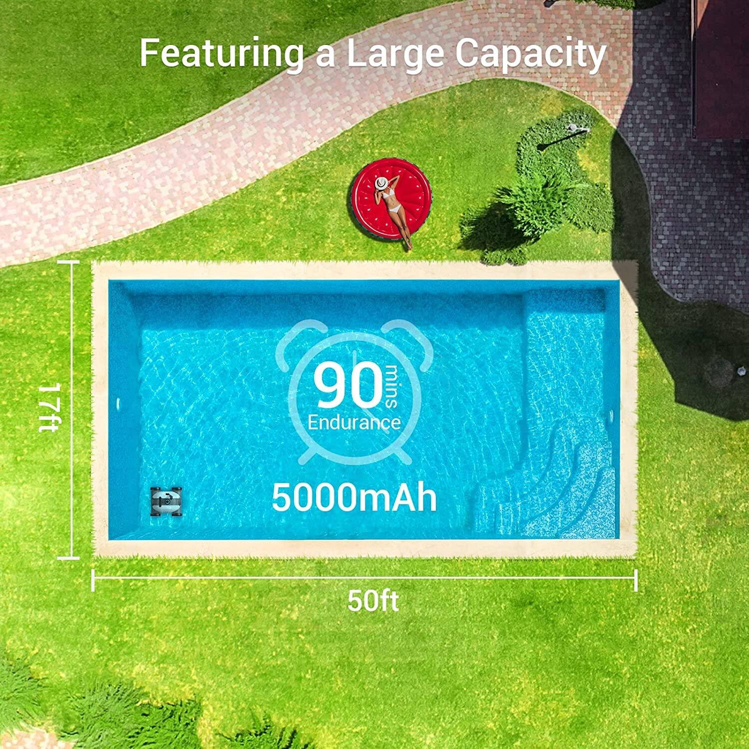 AIPER Cordless Robotic Automatic Pool Cleaner Vacuum,5000 mAh Rechargeable USED