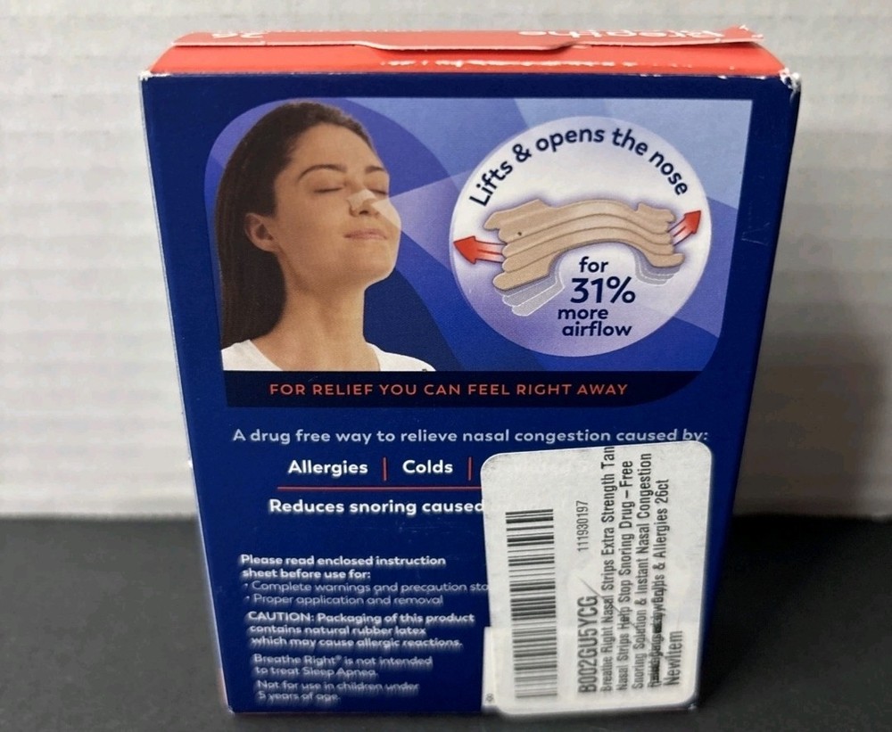 Breathe Right Extra Strength 44 Tan Strips
