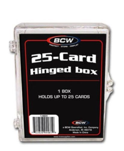 20 BCW 25 Count Hinged Plastic Baseball Trading Card Boxes protector hinge box
