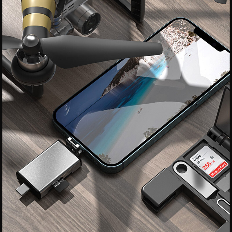 Memory Card Reader/USB Dirver MMC Storage Case Expanded HUB Camera iPhone iPad