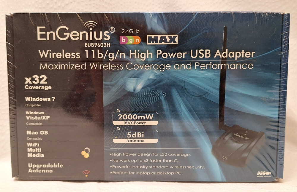 EnGenius EUB9603H Wireless 11b/g/n High Power USB Adapter New Sealed Box