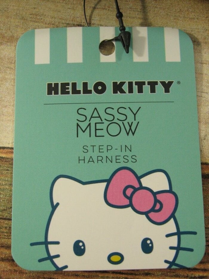 Sassy Meow Hello Kitty Adjustable Step In Cat Harness New NWT Small Teal