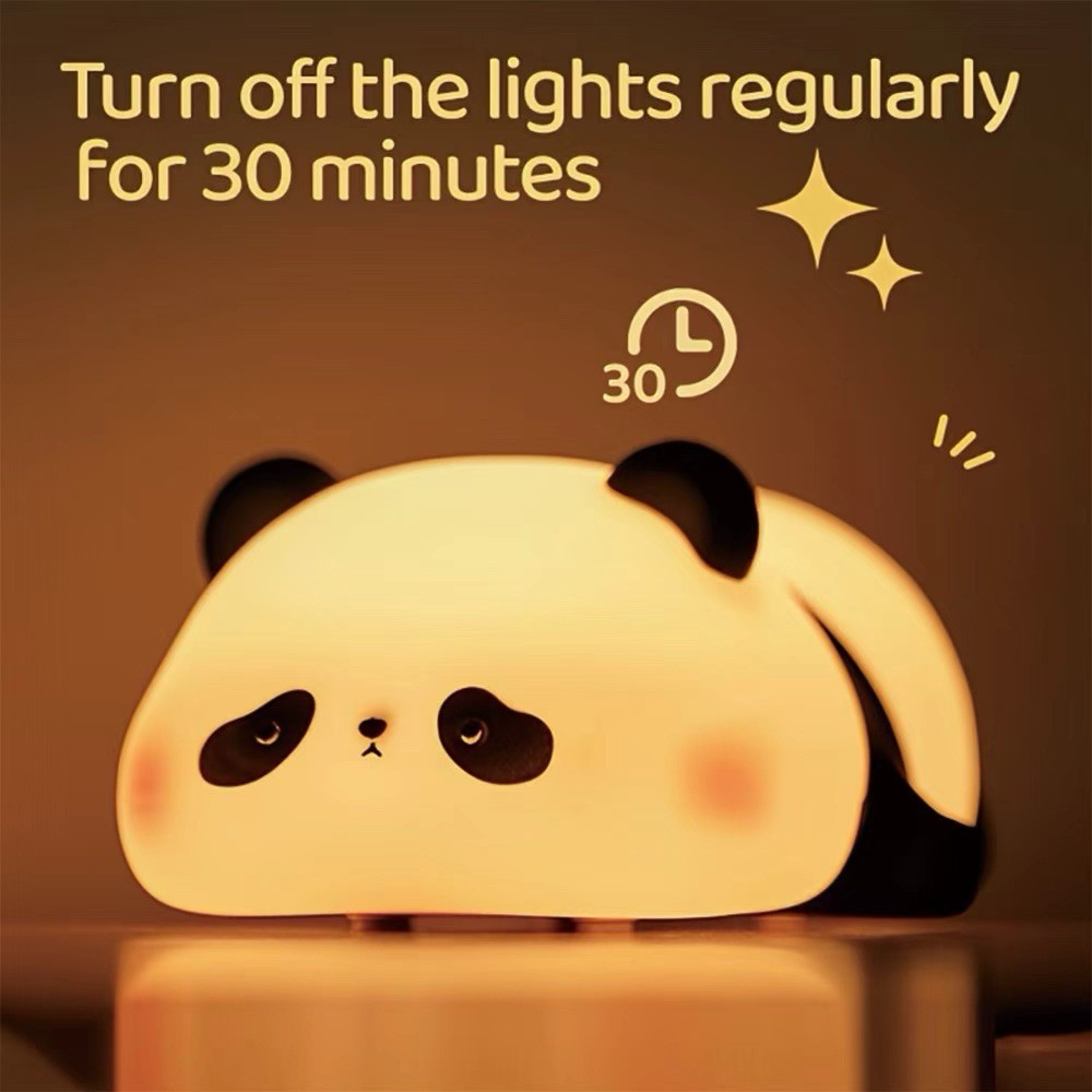 Rechargeable Silicone Pat Lamp Cute Panda Lamp LED Sleep Night Light Gift Kids