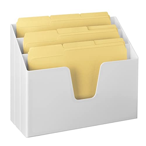 Horizontal Triple File Folder Holder Organizer, Includes 9 Manila Folders