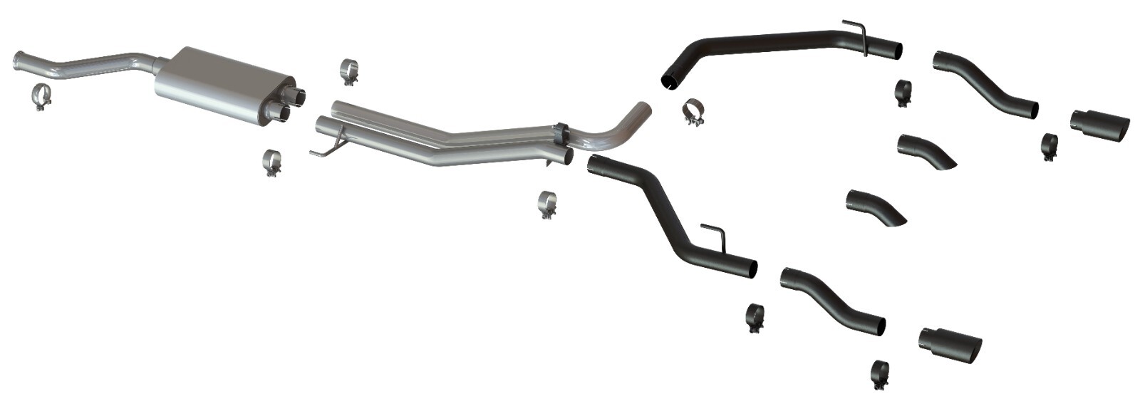 2020-2024 Jeep Gladiator True Dual Cat-Back Exhaust System