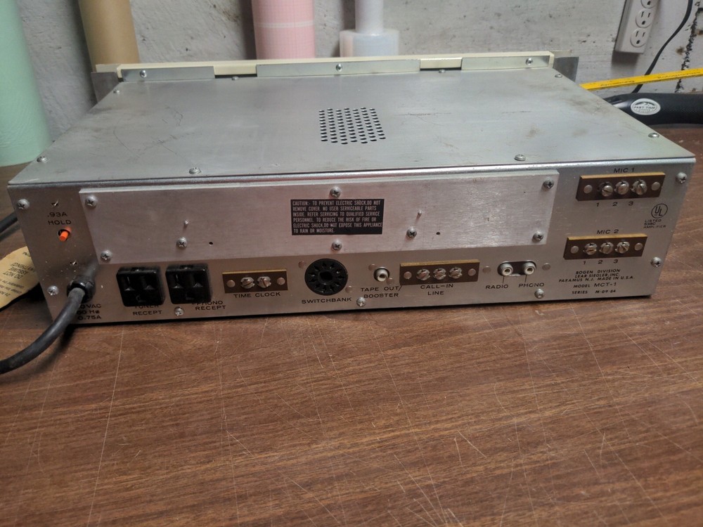 Bogen MCT-1 Intercom Control Center - Powers On But Not Tested - Rack Mountable