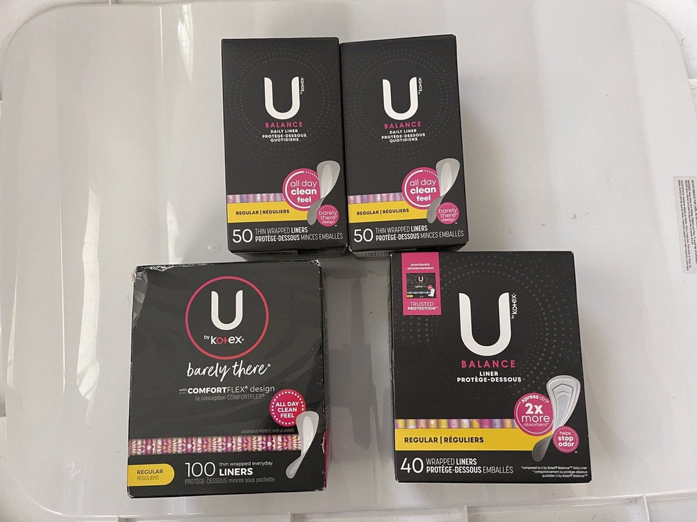 U by Kotex mixed，four boxes, Total 240 Pantiliners