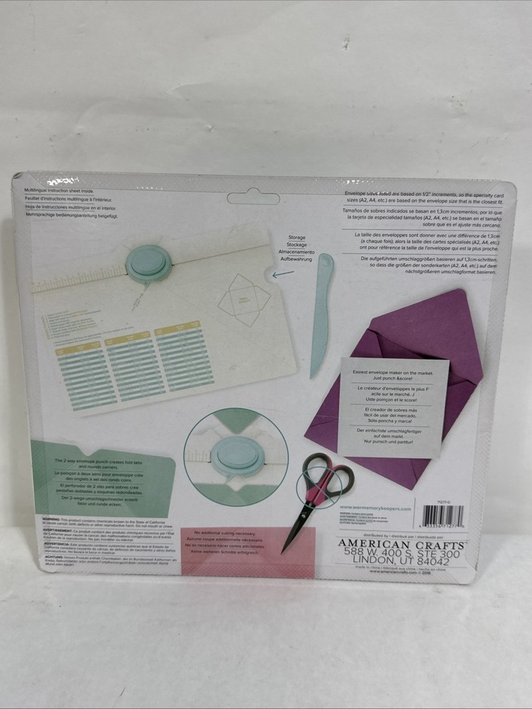 We R Memory Keepers Envelope Punch Board New Sealed ShB