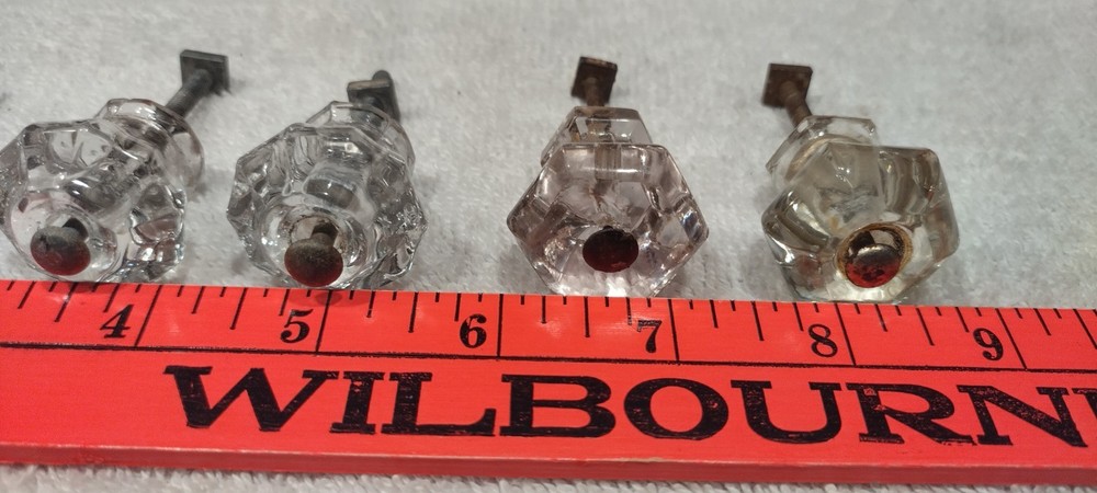 6 Vintage Beautiful Pulls Knobs for Cabinets/Drawer - Antique Crystal