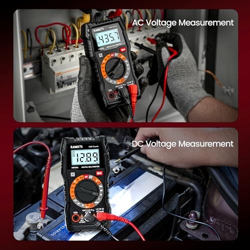 Digital Multimeter with Case, DC AC Voltmeter, Ohm Volt Amp Test Meter KM100