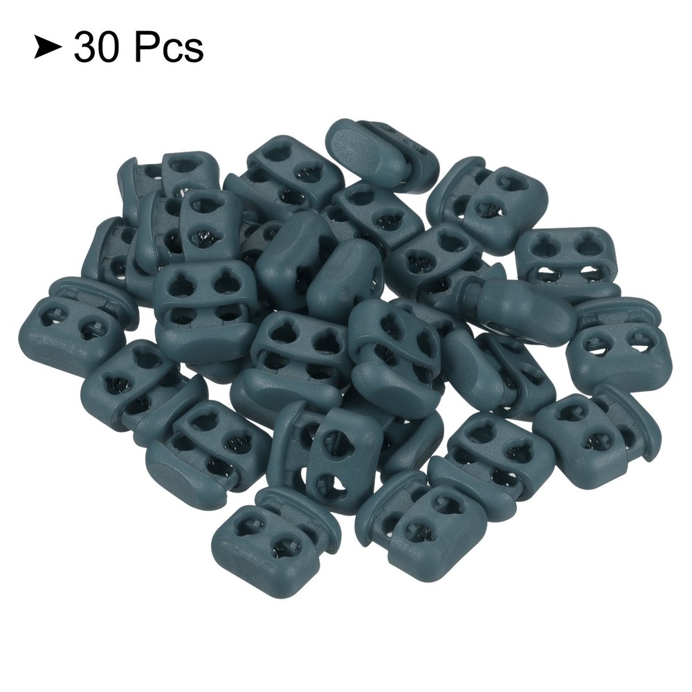 Cord Locks, 30 Pack Oval Spring Toggle Stopper, Sea Green