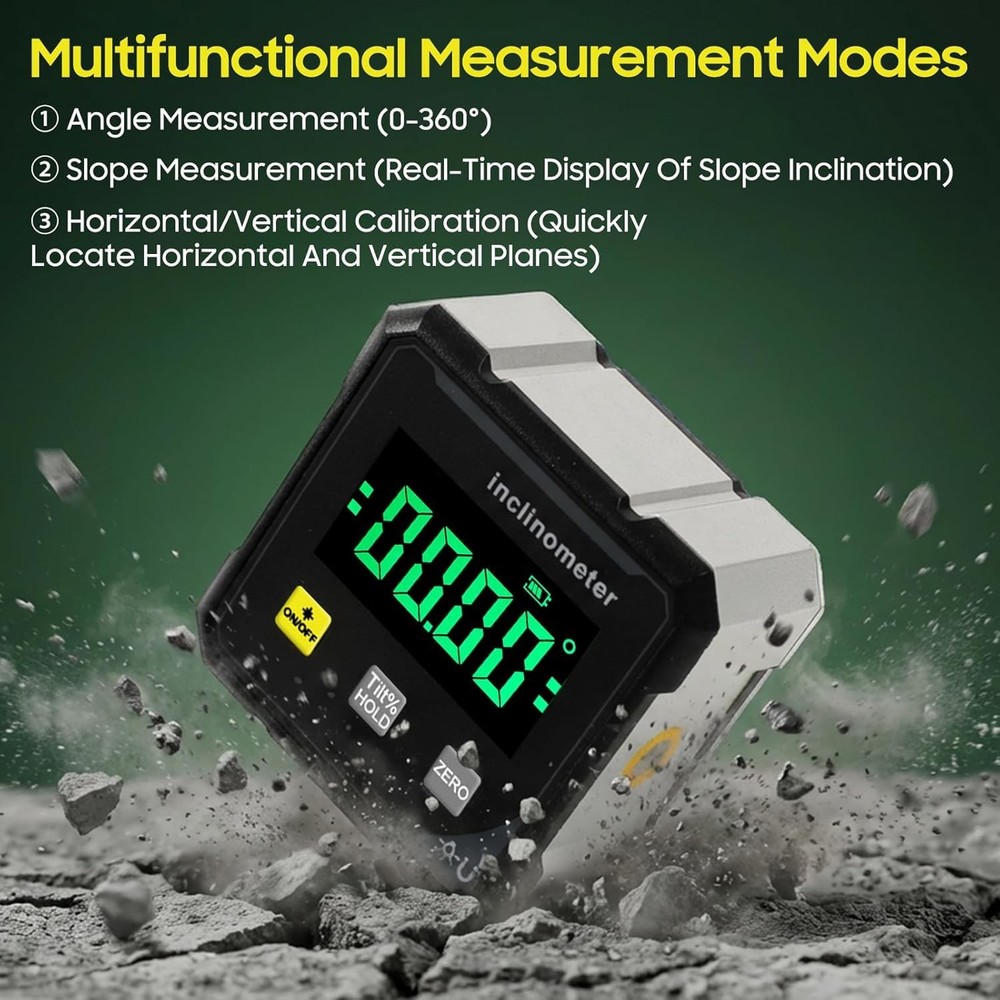 Digital Laser Angle Finder inclinometer, Protractor Tool, 4×90° High Accuracy...