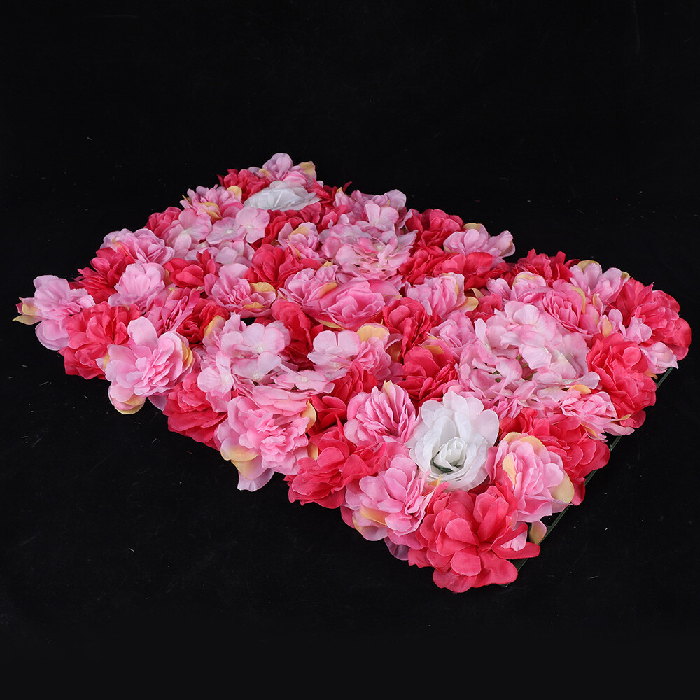 6pcs Artificial Wedding Silk Flower Wall Decor Background Rose Hydrangea Panels