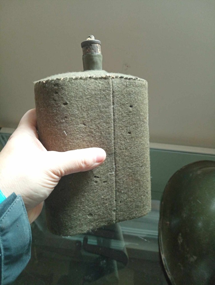 British ww2 helmet and canteen