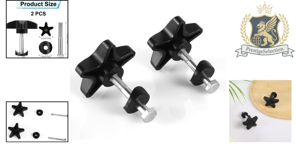 2 Sets of Universal Rollator Walker Replacement Knobs - Durable Black Plastic