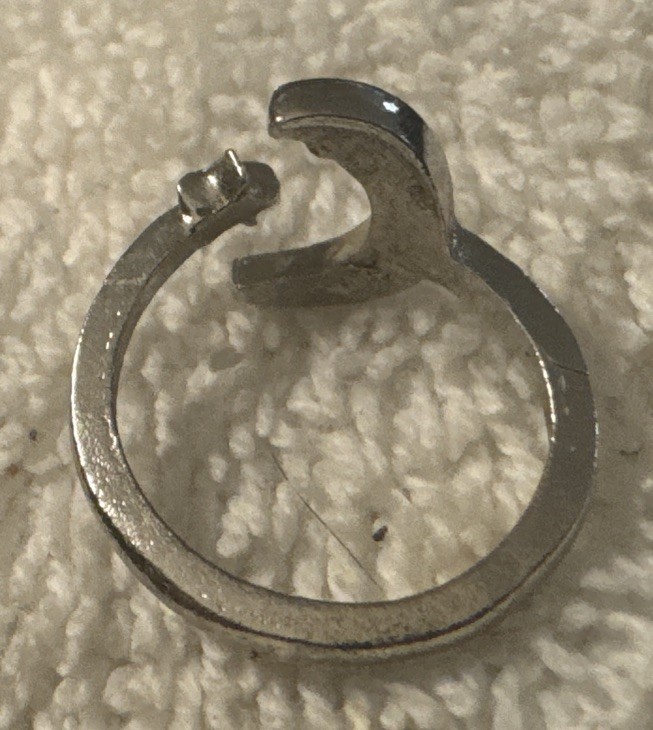1 Adjustable Sparkling Silver Moon Star Ring vtg night sky