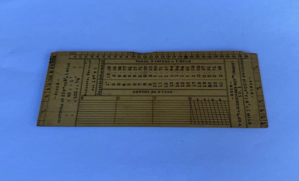 Vintage Original 6" Rectangular Protractor Map Scale Measuring Ruler Old Tool