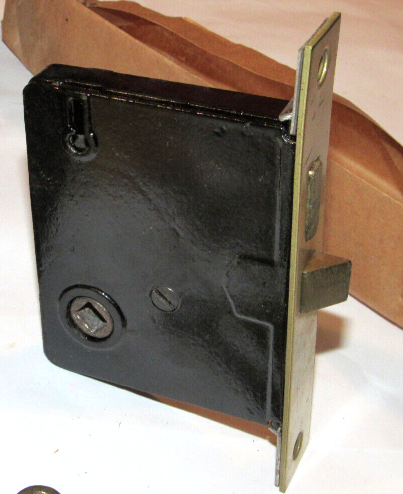 UNUSED VINTAGE SKILLMAN MORTISE INSIDE SET W/KEY! MISSING KNOBS! WORKS SMOOTHLY