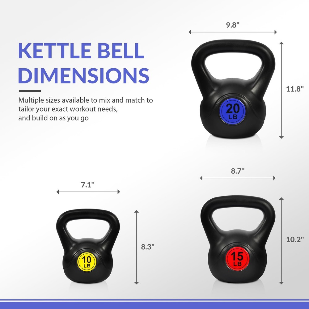 45LB Adjustable Sand-Filled Kettlebell Set, Black