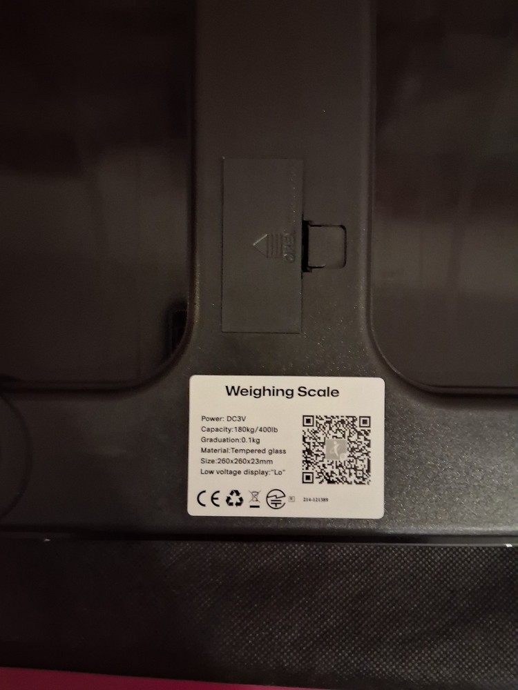 Bluetooth Smart Digital Tempered Glass Bathroom Scale Black