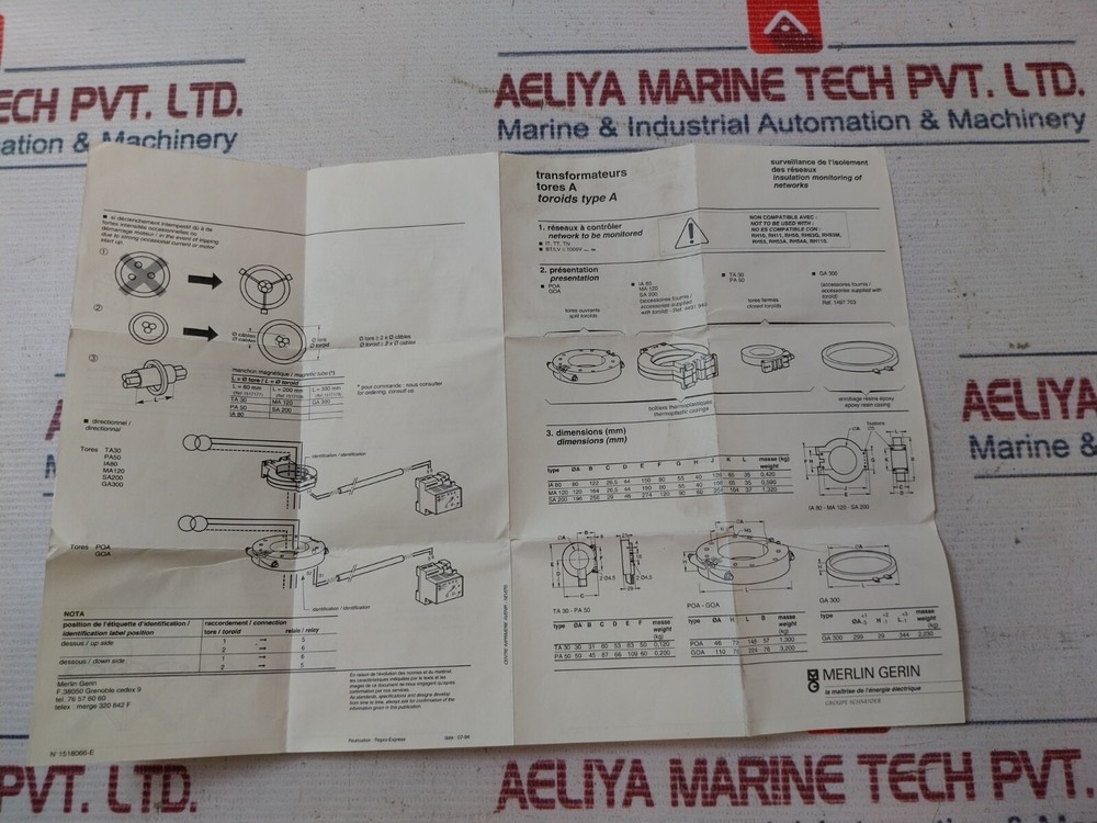 Merlin Gerin TA 30 Square D Panel Meter Sensor 50437