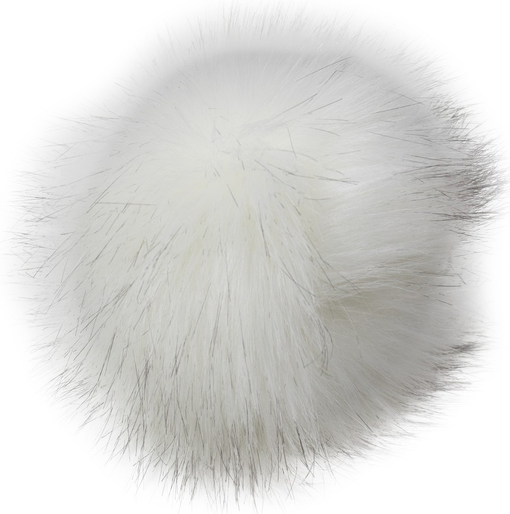 Pepperell Braiding Faux Fur Pom With Loop-White/Black