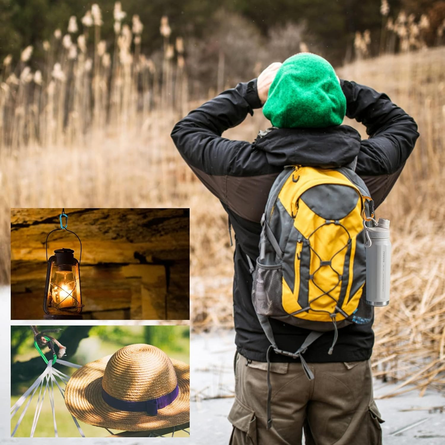 10 Pack Carabiner, 3 inch Aluminum D-Ring Locking Carabiner Clip, Snap Hook S...