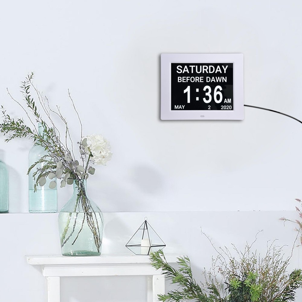 8" LCD Digital Calendar Day Clock