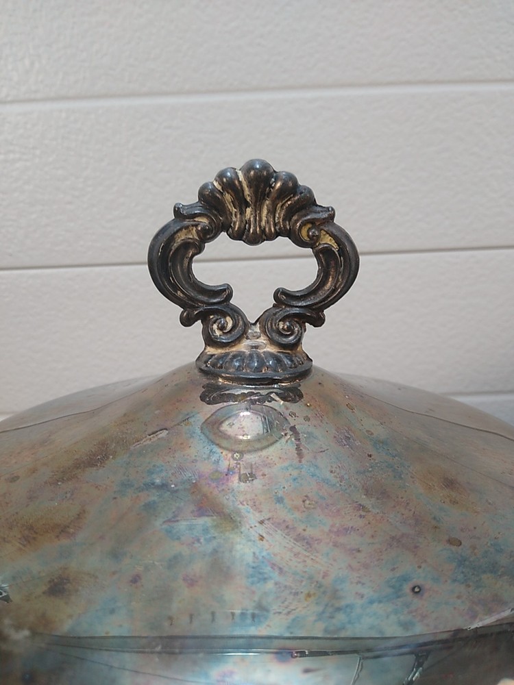 Vintage FB Rogers Silver Plated Footed Covered Serving Dish Or Buffet Server