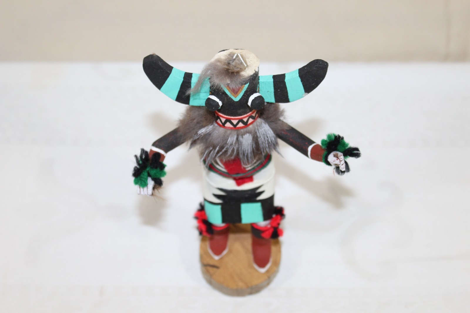 Vintage Hopi Pueblo 7.25" Kachina Doll "Broad Face" Signed C. King