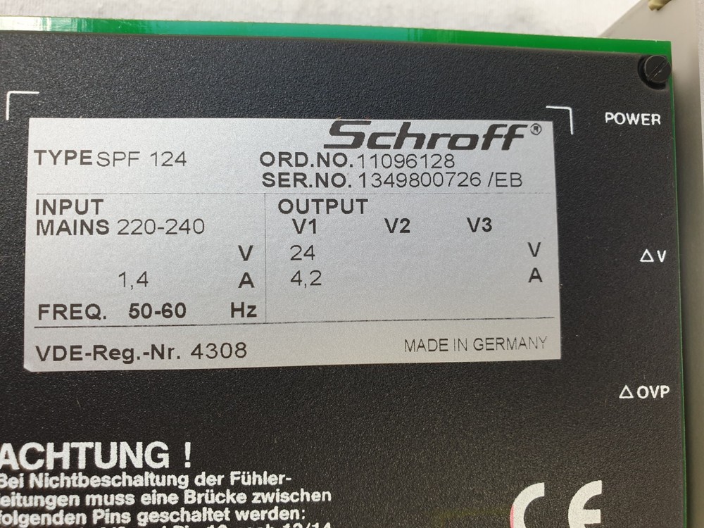 Schroff SPF 124 Power Supply Module - Unused