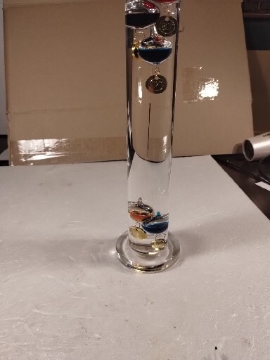Galileo liquid Thermometer Hand Blown 14 "