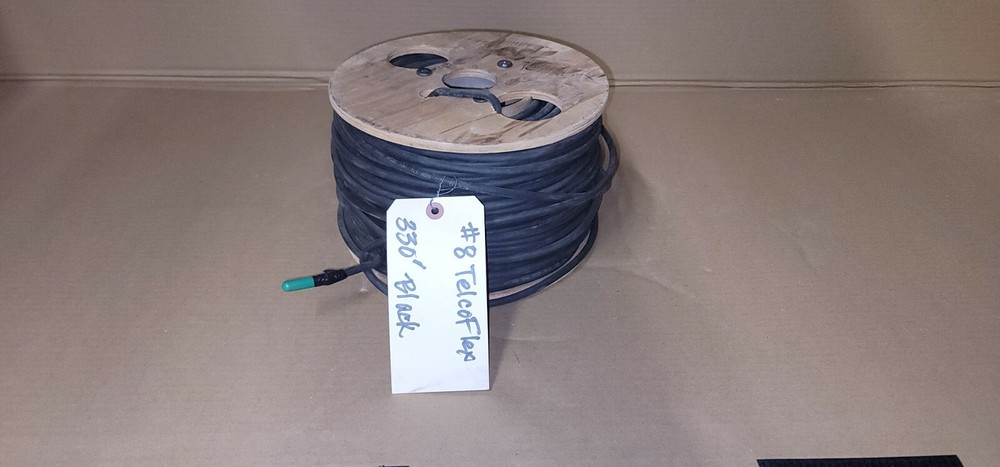 8 AWG  Black Wire CablCon FlexTel  600V Tinned Copper Flexible Cable  330"