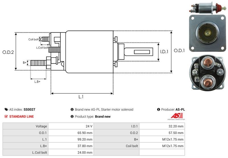 FOR CAR STARTER SS0027 SOLENOID SWITCH, STARTER