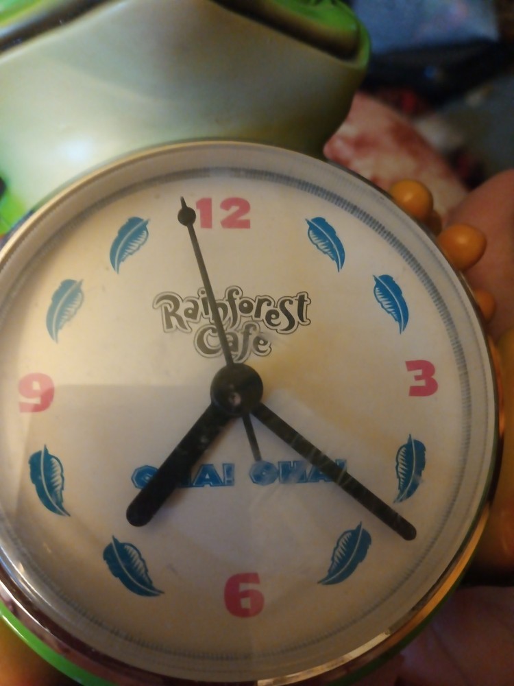 Rainforest Cafe Tree Frog table Clock Cha Cha Works Rare VTG