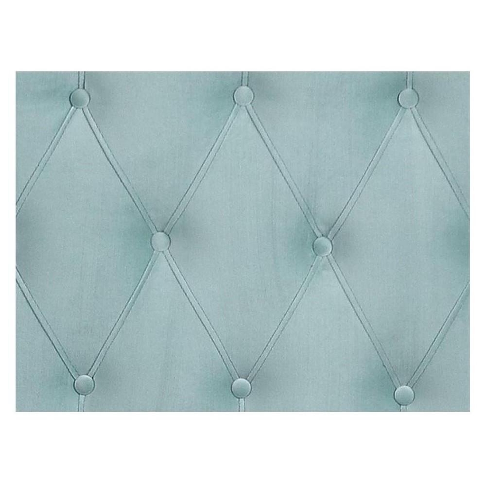 Complete Upholstered Full Bed; Turquoise; Luxurious; Button Tufts