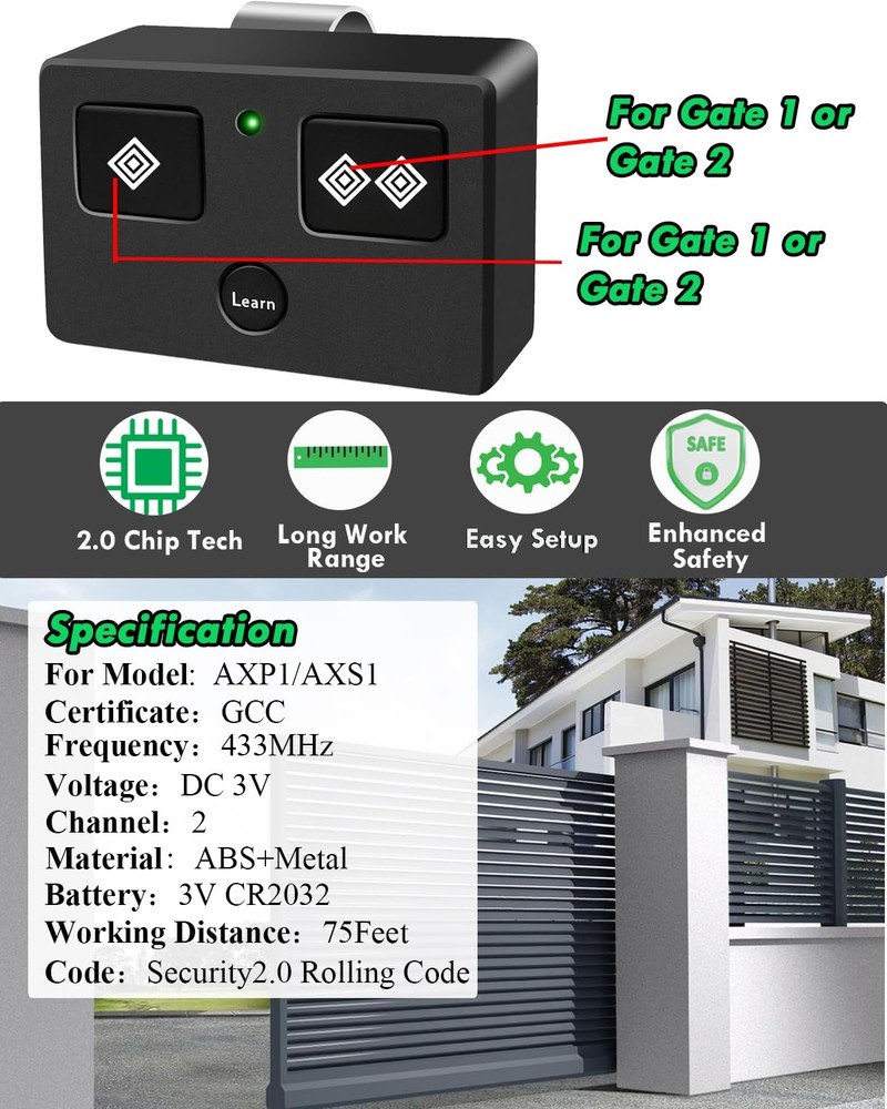 for Ghost Control, AXP1 AXS1 Ghost Gate Opener Remote Transmitter