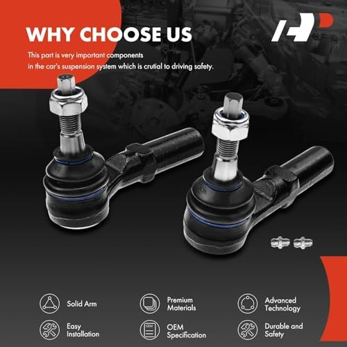 2 x Front Outer Tie Rod Ends, Compatible with Dodge Dakota 2000-2004, Durango