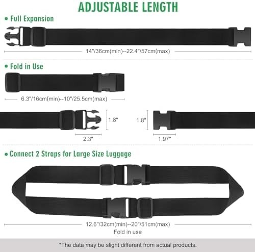 Luggage Straps Add a Bag Adjustable 2 Pack