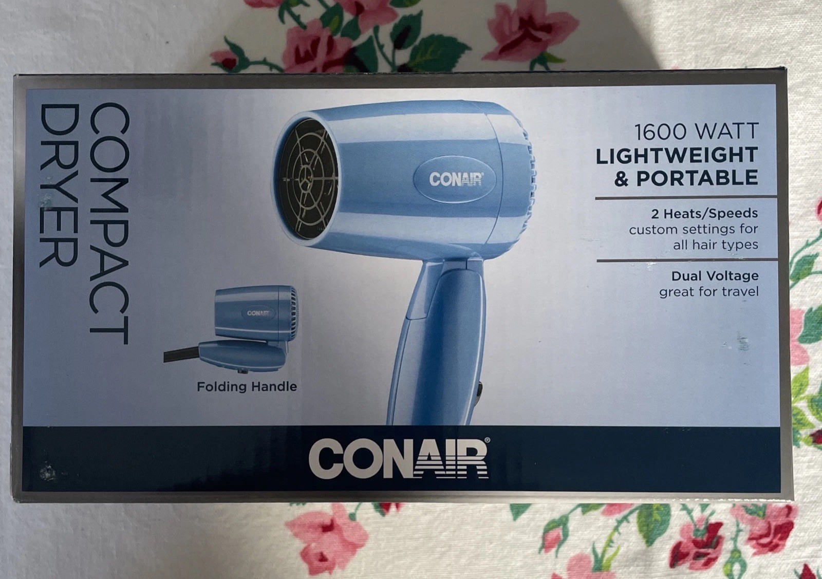 Conair Compact Hair Dryer 1600 Watt Dual Voltage Air BNB Travel Size Guest Bath