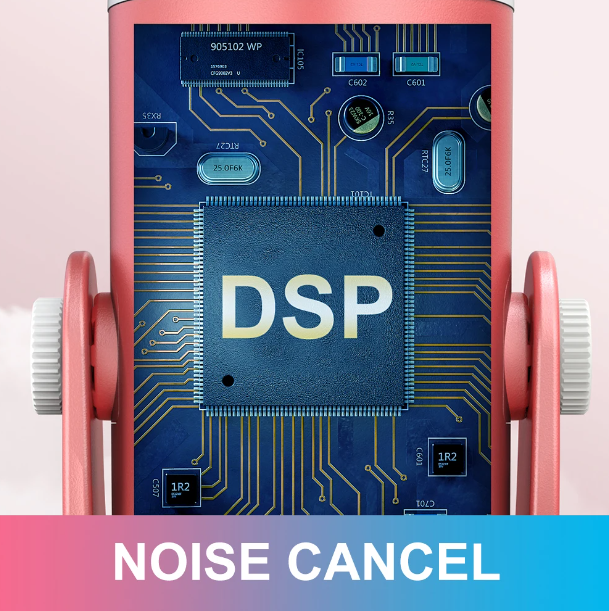 Gaming USB Pink Microphone with Quick Mute for Phone Computer PC PS5, Studio