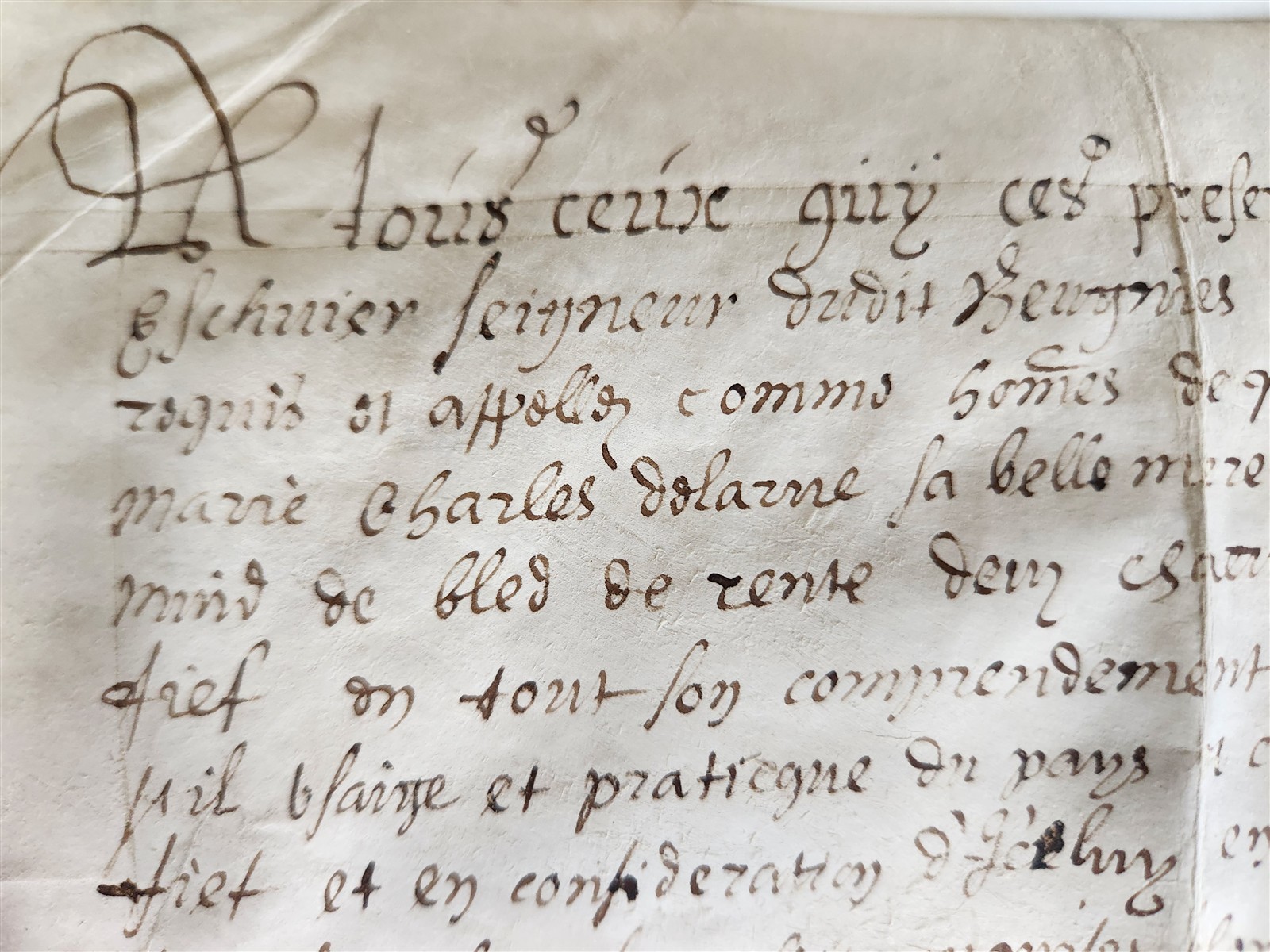 1707 MANUSCRIPT on VELLUM ANTIQUE LEGAL DOCUMENT w/ WAX SEALS in French