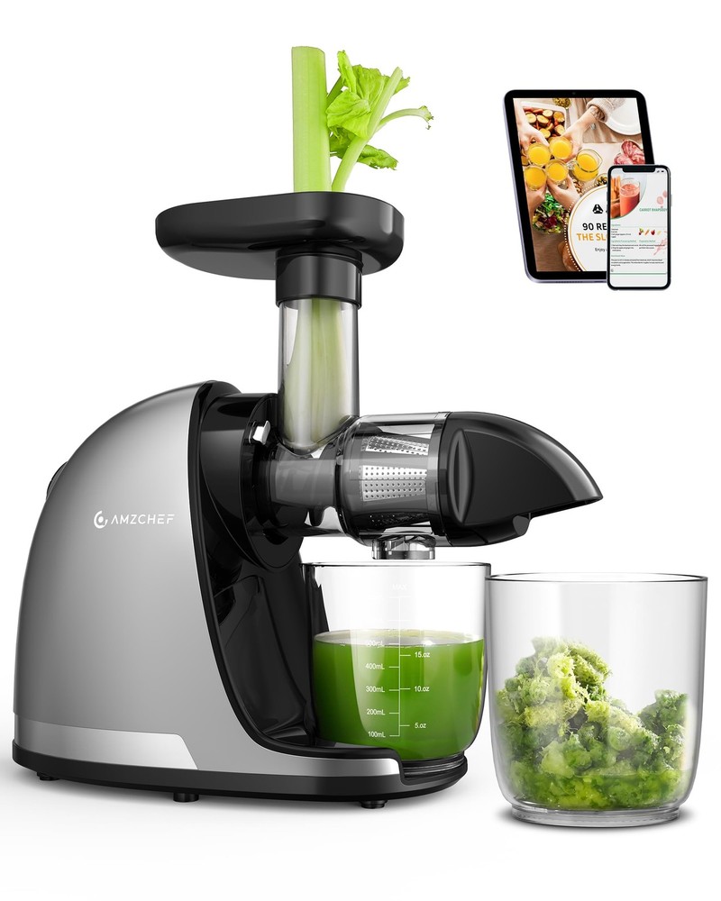 Cold Press Masticating Juicer Machine - 90% Yield Reverse System, Quiet Motor...