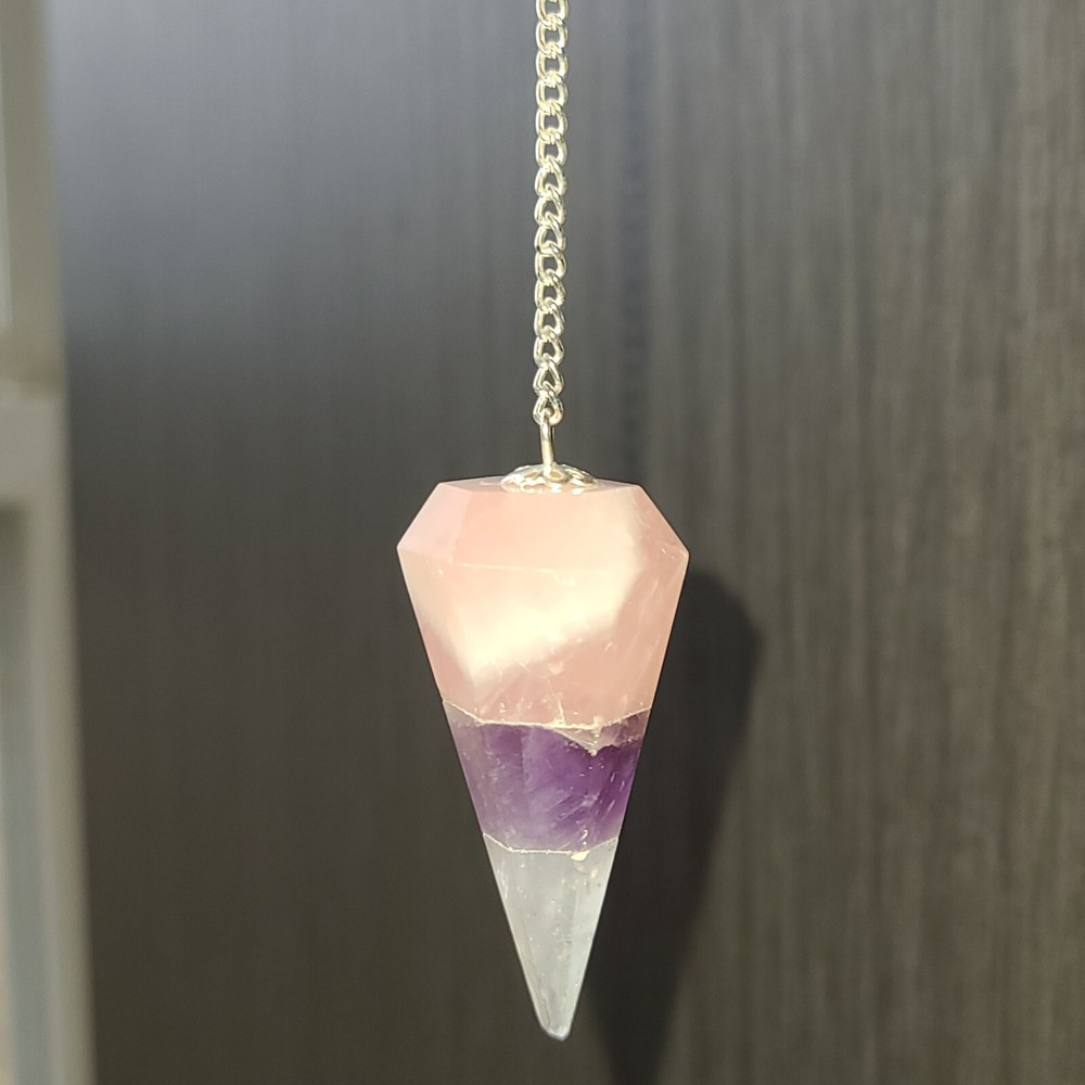 Bonded RAC Faceted Cone Crystal Dowsing Pendulum Divination Tool