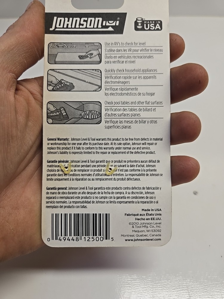 Johnson Level & Tool 125 Cross Check Level