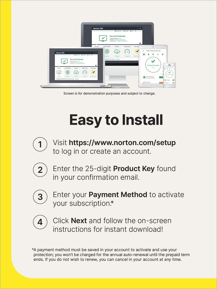 Norton 360 Deluxe 5 Device Security VPN Cloud Backup AI Scam Protection