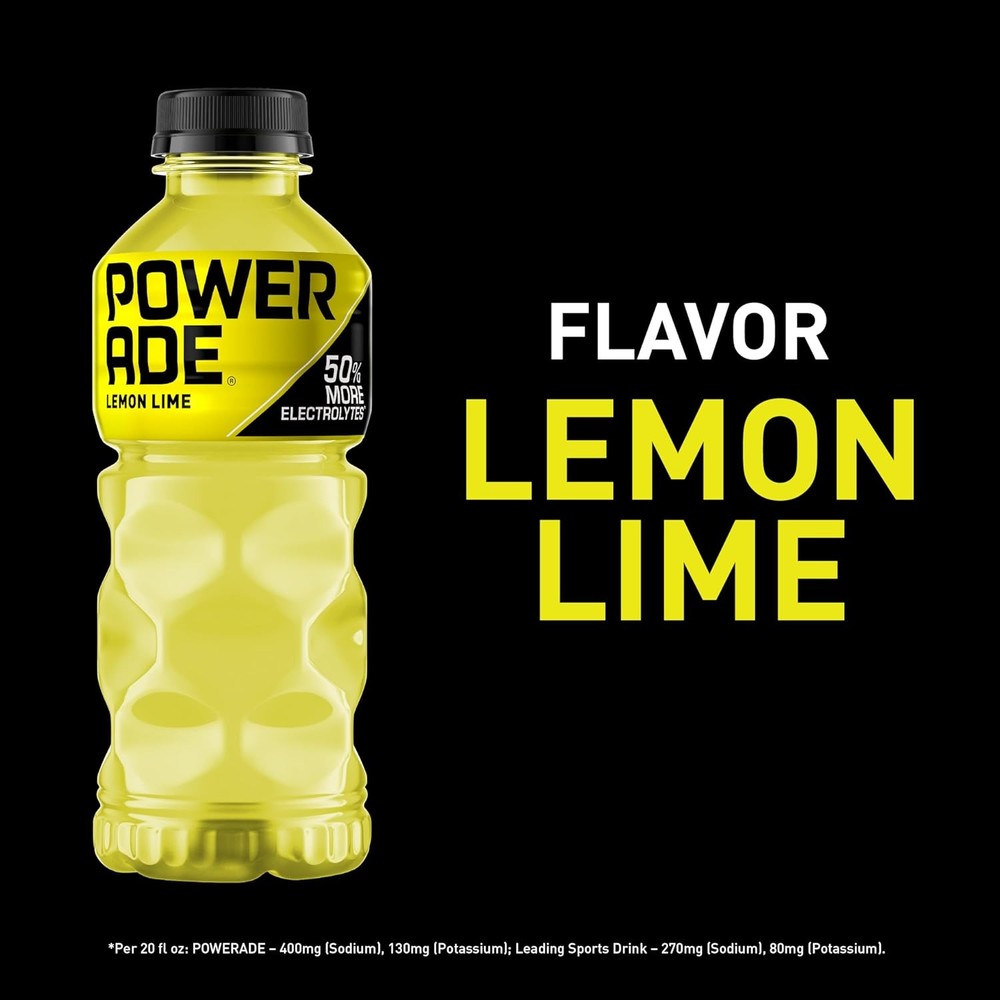 POWERADE Lemon Lime Bottles, 20 fl oz, 8 Pack